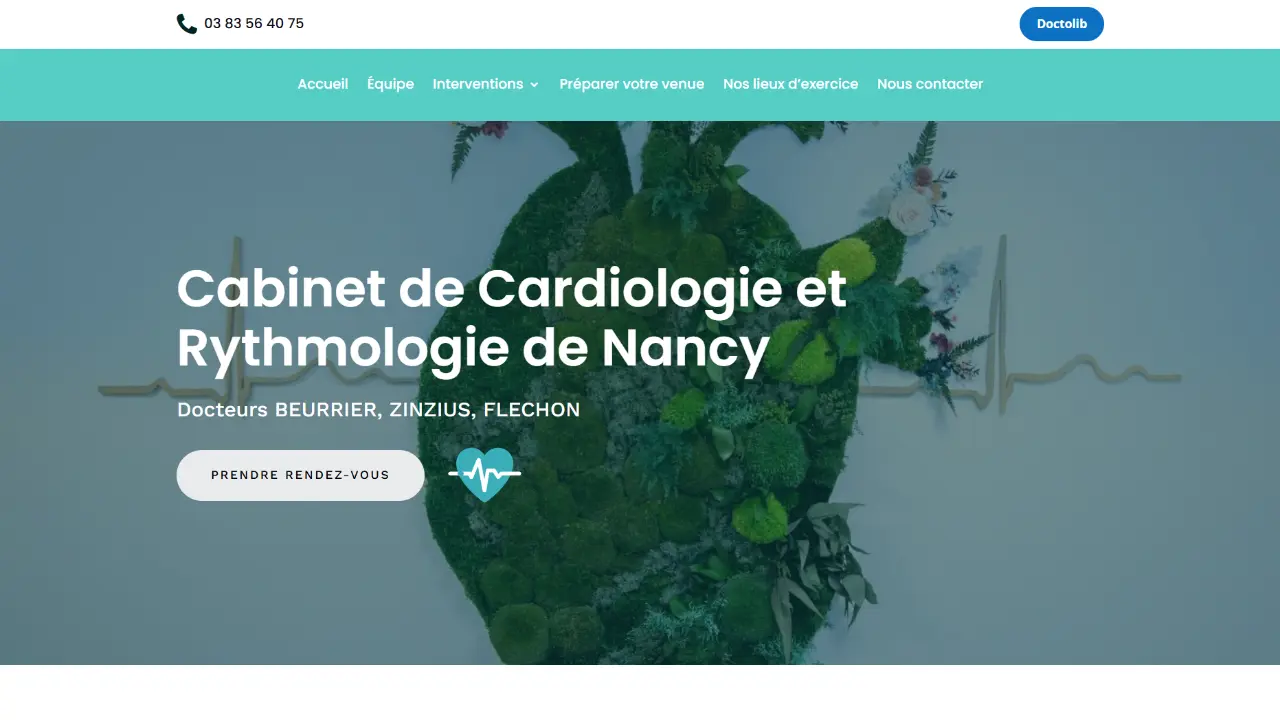 Site internet d'un cabinet de cardiologie à Nancy
