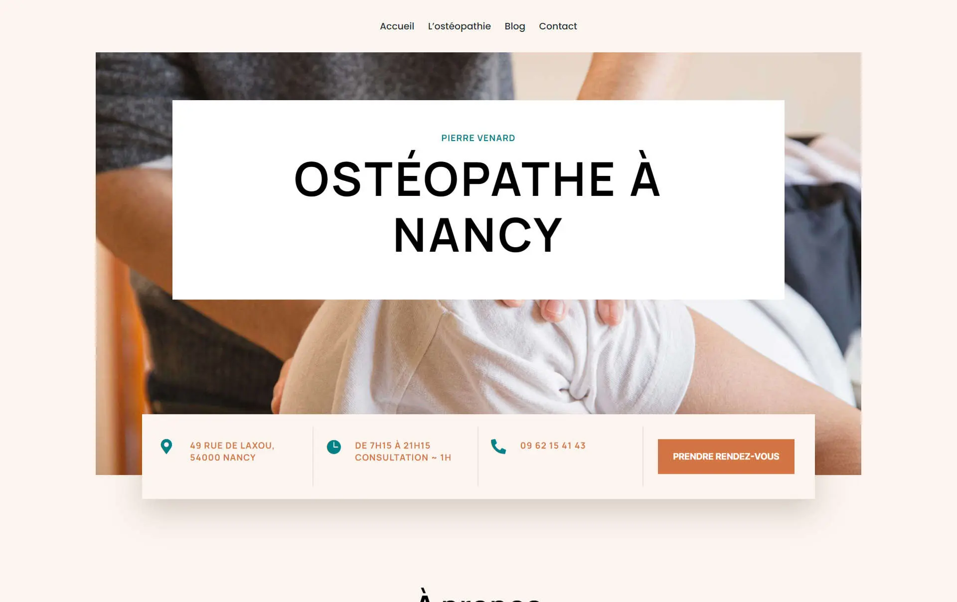 Site d'un ostéopathe à Nancy