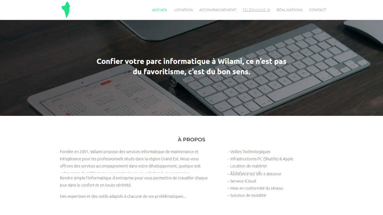 Site d'une entreprise de parc informatique